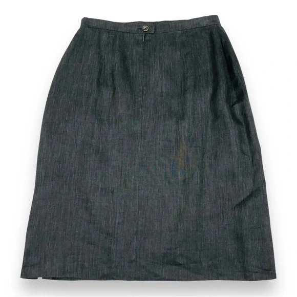 Akris Punto Linen Brown Pencil Skirt - Picture 6 of 12